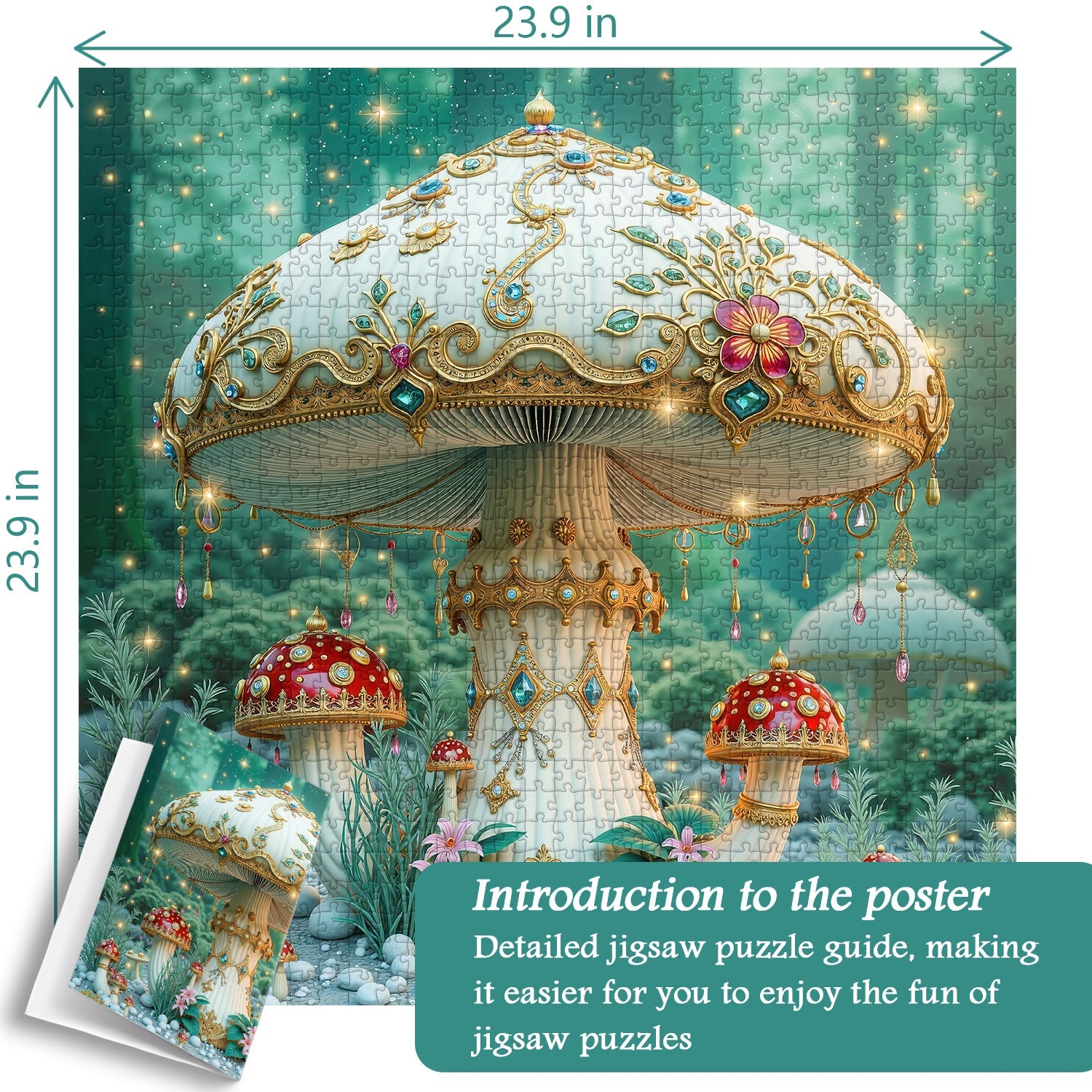 Gilded Mushroom Wonderland Jigsaw Puzzle 1000 Pieces