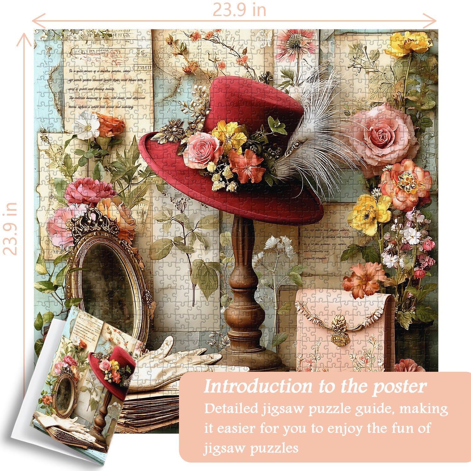 Vintage Floral Hat Jigsaw Puzzle 1000 Pieces