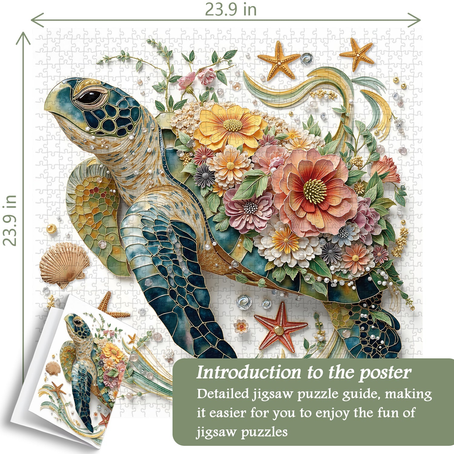 Blooming Turtle Jigsaw Puzzle 1000 Pieces
