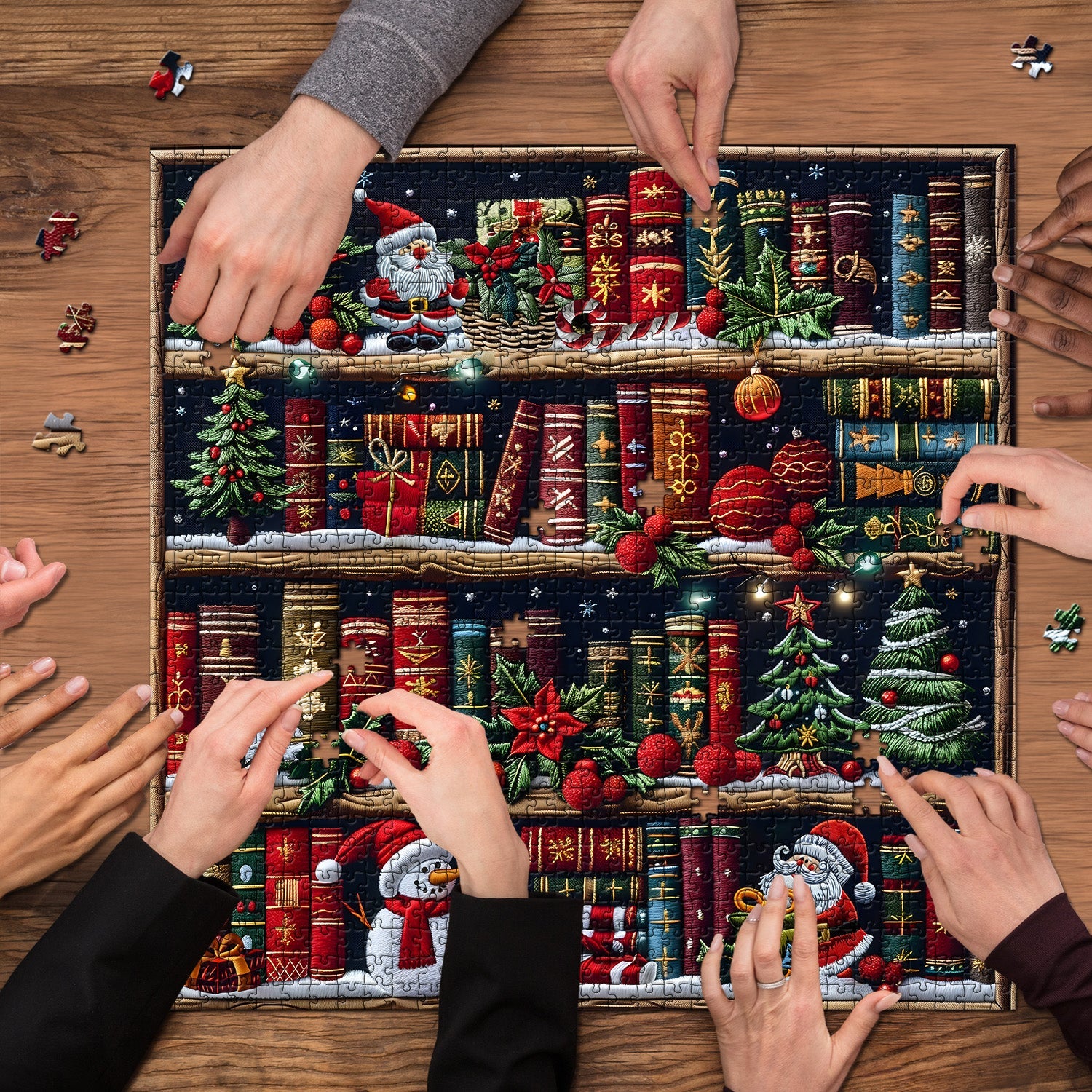 Christmas Bookshelf Jigsaw Puzzles 1000 Pieces