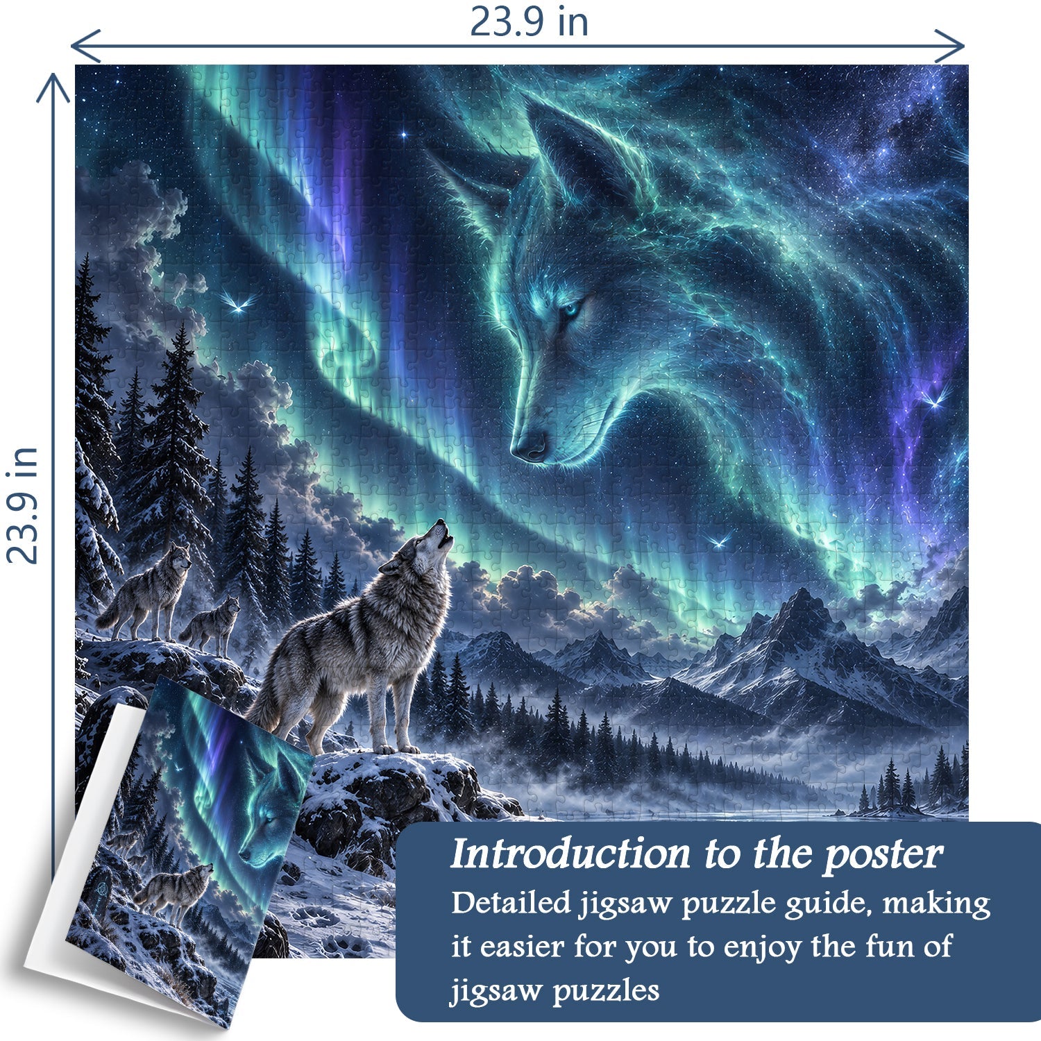 Aurora Spirit Wolf Jigsaw Puzzle 1000 Piece