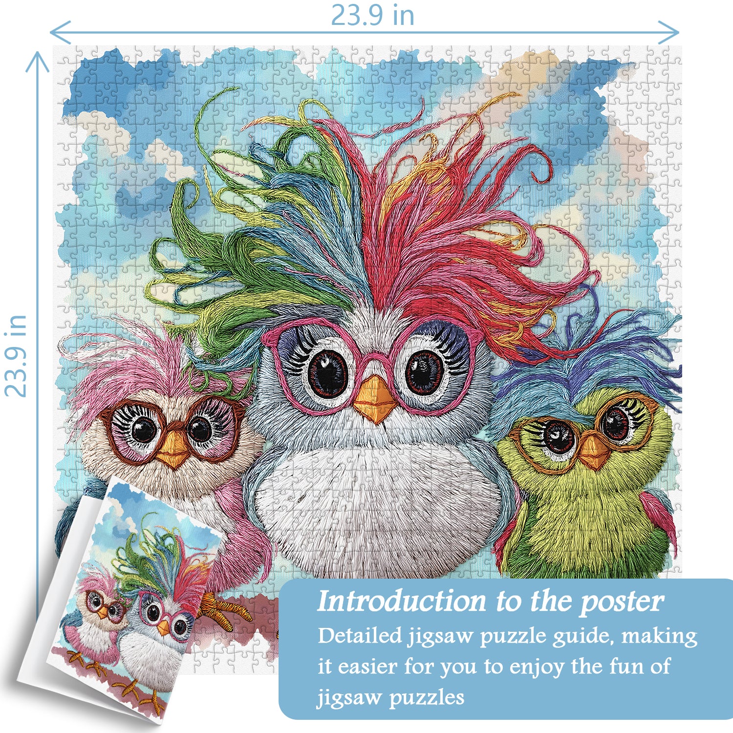 Colorful Funny Chicks Jigsaw Puzzle 1000 Piece