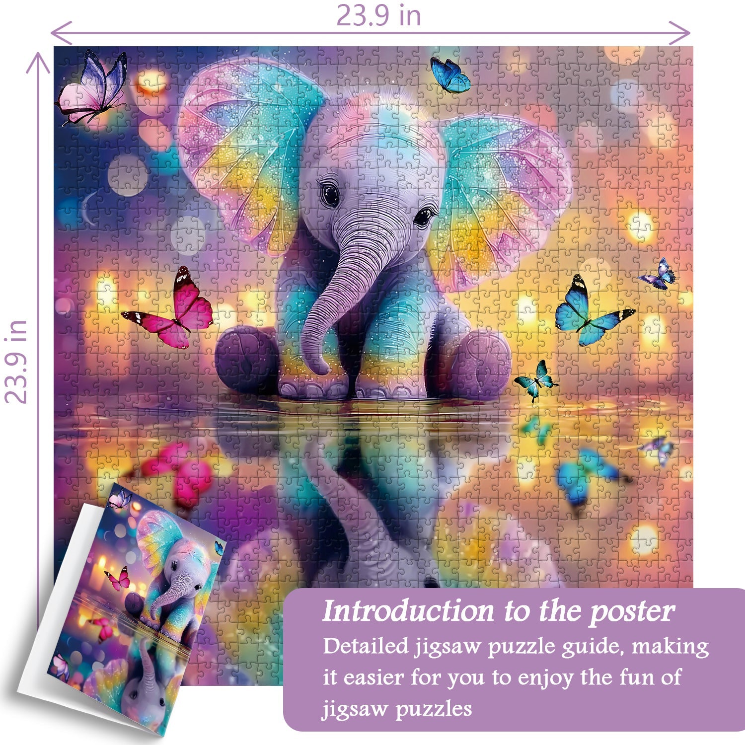 Rainbow Elephant Jigsaw Puzzle 1000 Piece