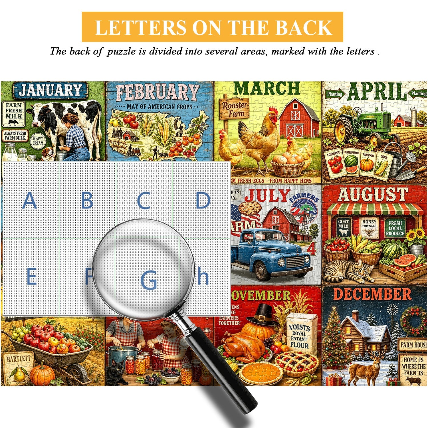 Twelve Farm Months Jigsaw Puzzle 1000 Piece