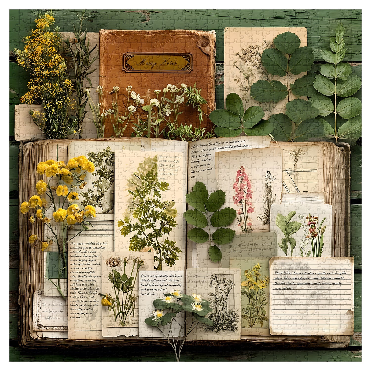 Vintage Botanical Diary Jigsaw Puzzle 1000 Pieces