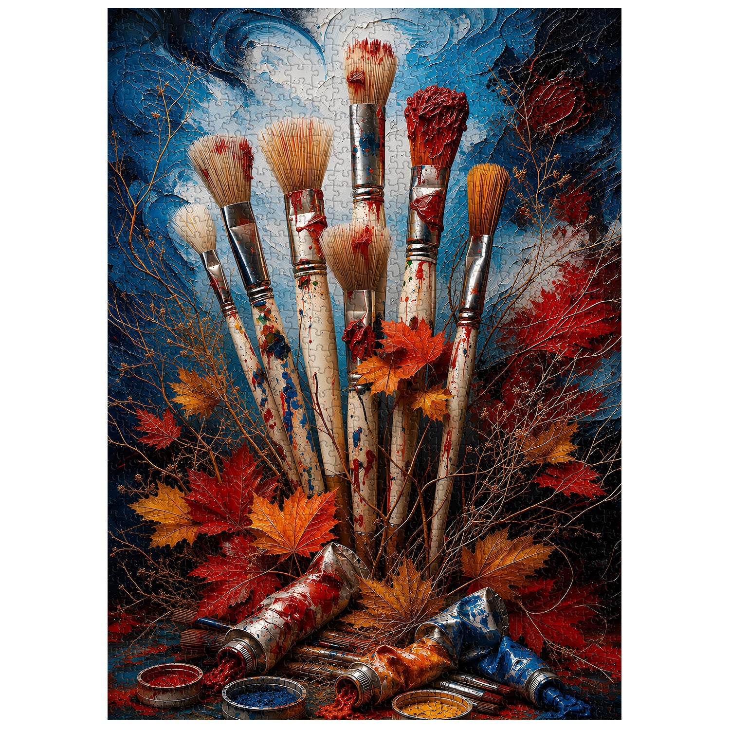 Paints Autumn Leaves Jigsaw Puzzle 1000 Pieces