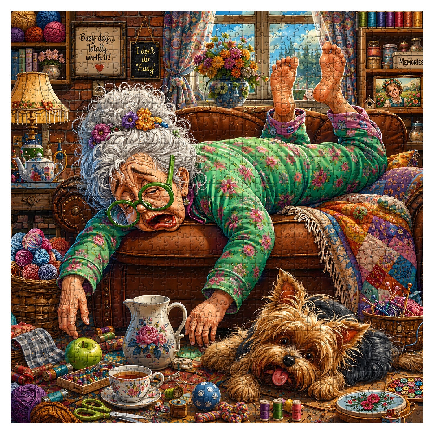 Tired Grandma Jigsaw Puzzle 1000 Pieces