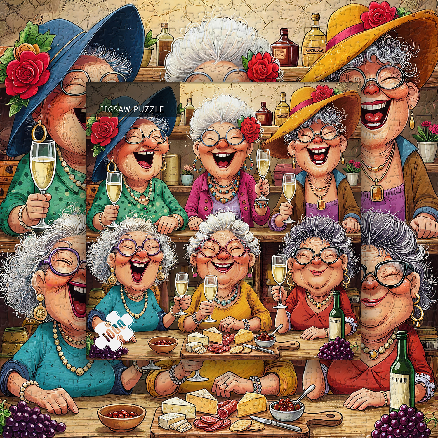 Puzzle de 1000 pièces : Moment un peu pompette entre meilleures amies