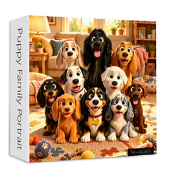 Puppy Family Portrait Jigsaw Puzzle 1000 Piece