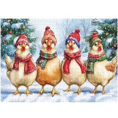 Winter Hat Chicks Jigsaw Puzzles 1000 Pieces