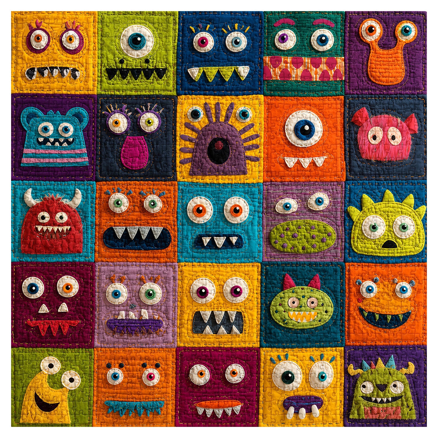 Cute Monster Grid Jigsaw Puzzle 1000 Piece