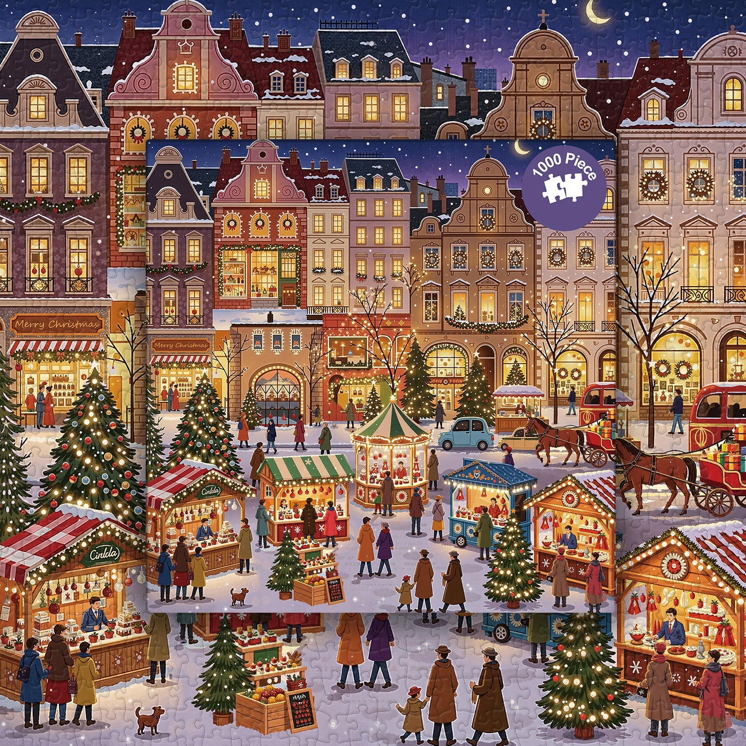 Xmas Market Jigsaw Puzzle 1000 Pieces