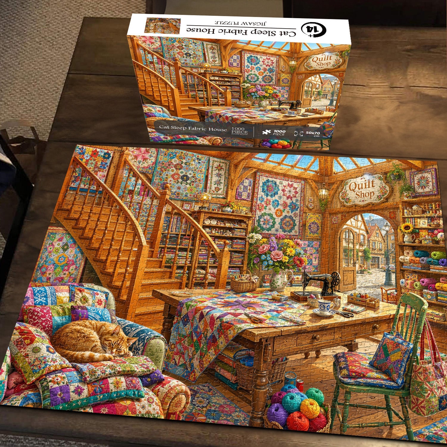 Cat Sleep Fabric House Jigsaw Puzzle 1000 Pieces