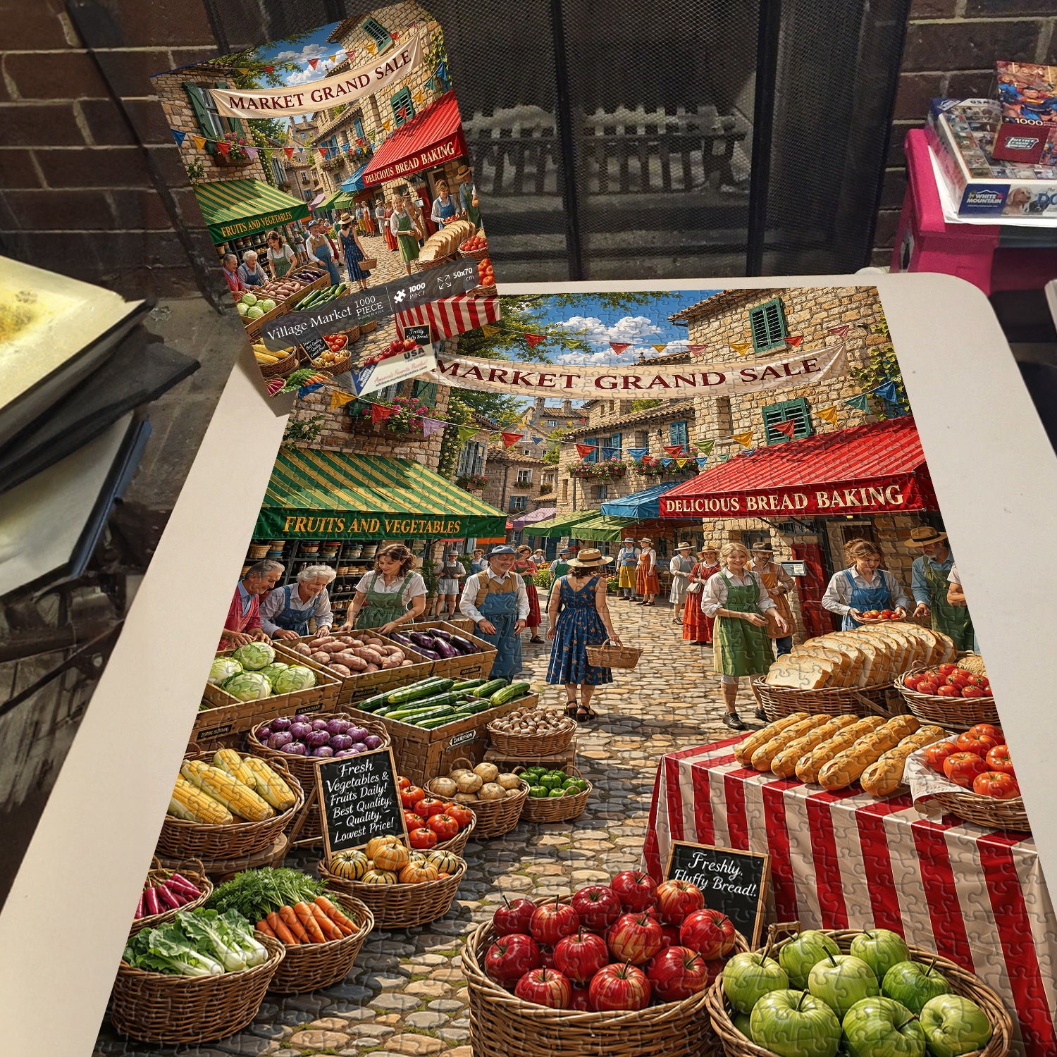 Village Market Jigsaw Puzzle 1000 Piece