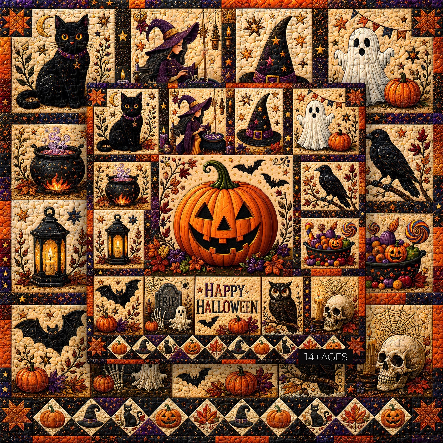 Halloween Quilt Jigsaw Puzzle 1000 Pieces