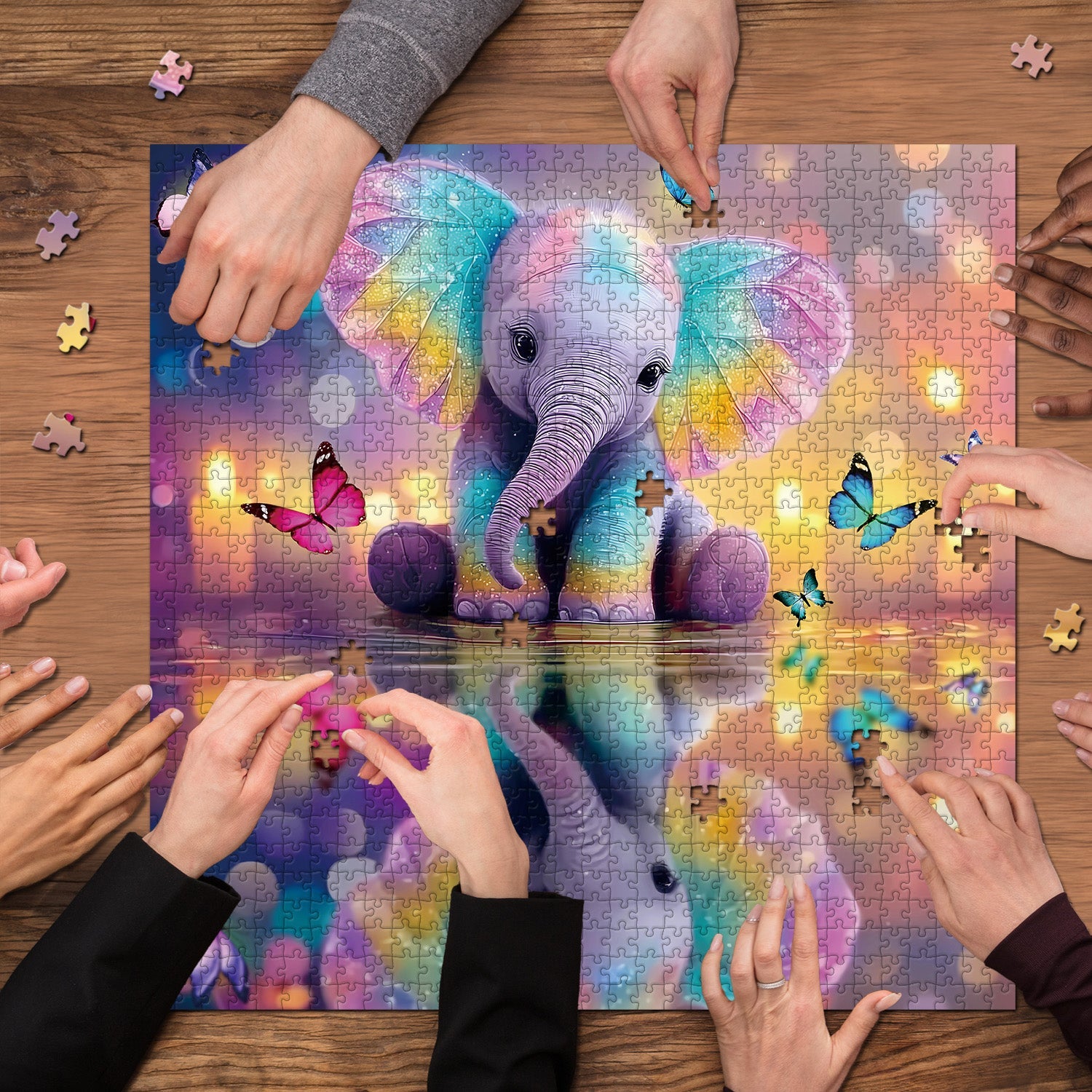 Rainbow Elephant Jigsaw Puzzle 1000 Piece