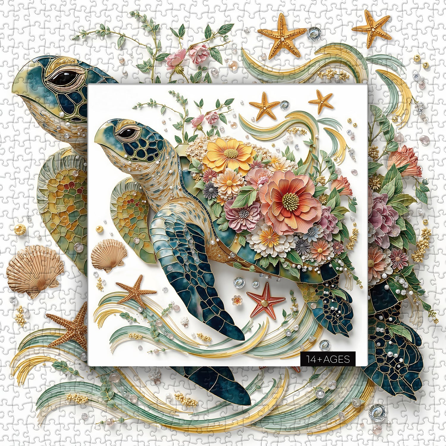 Blooming Turtle Jigsaw Puzzle 1000 Pieces