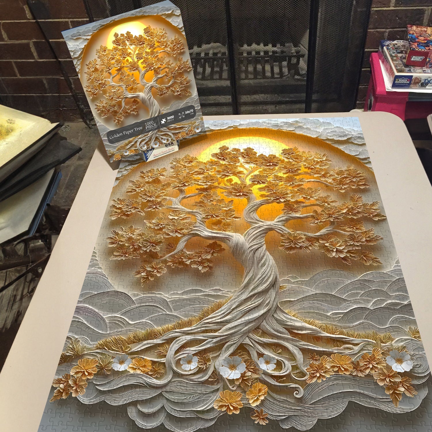 Golden Paper Tree Jigsaw Puzzle 1000 Pieces