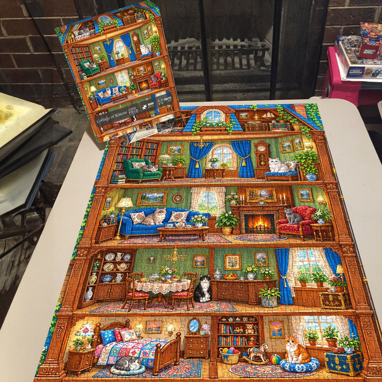 Cottage of Kittens Jigsaw Puzzle 1000 Piece