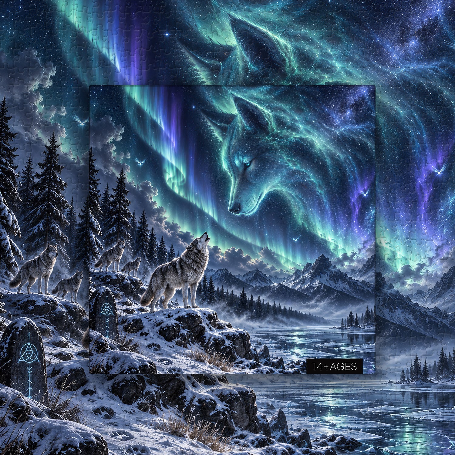 Aurora Spirit Wolf Jigsaw Puzzle 1000 Piece