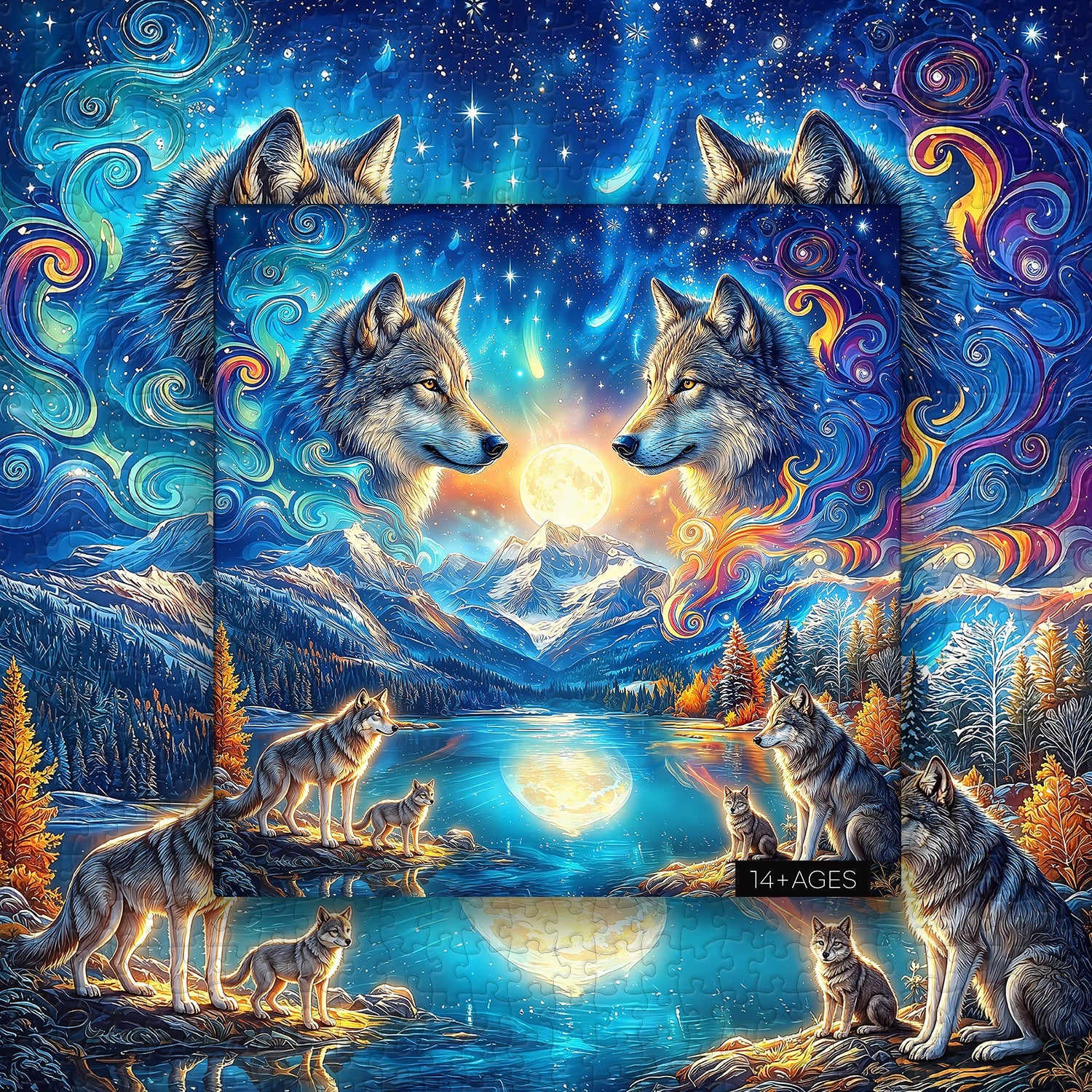 Moon Wolves Jigsaw Puzzle 1000 Piece