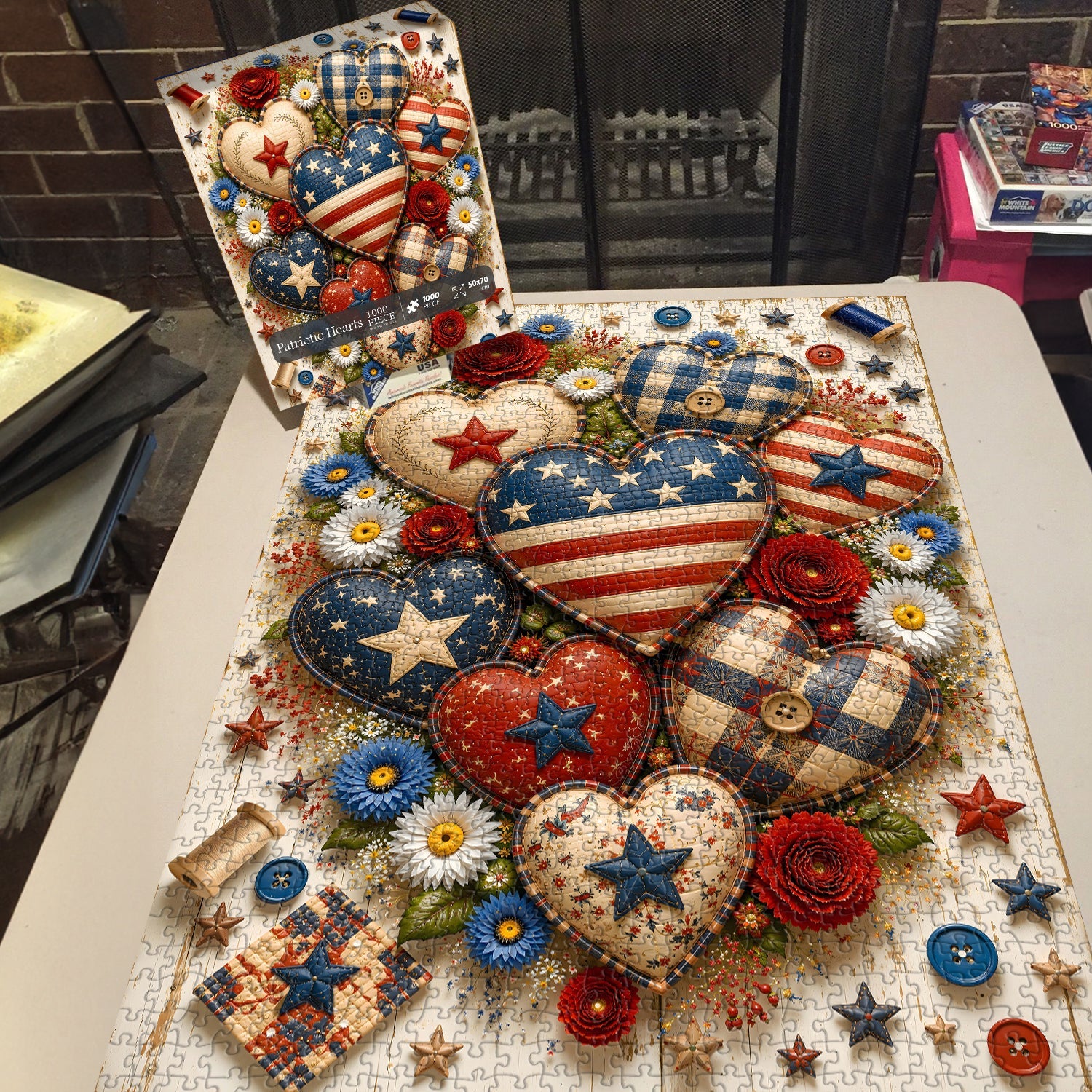 Patriotic Hearts Jigsaw Puzzle 1000 Pieces