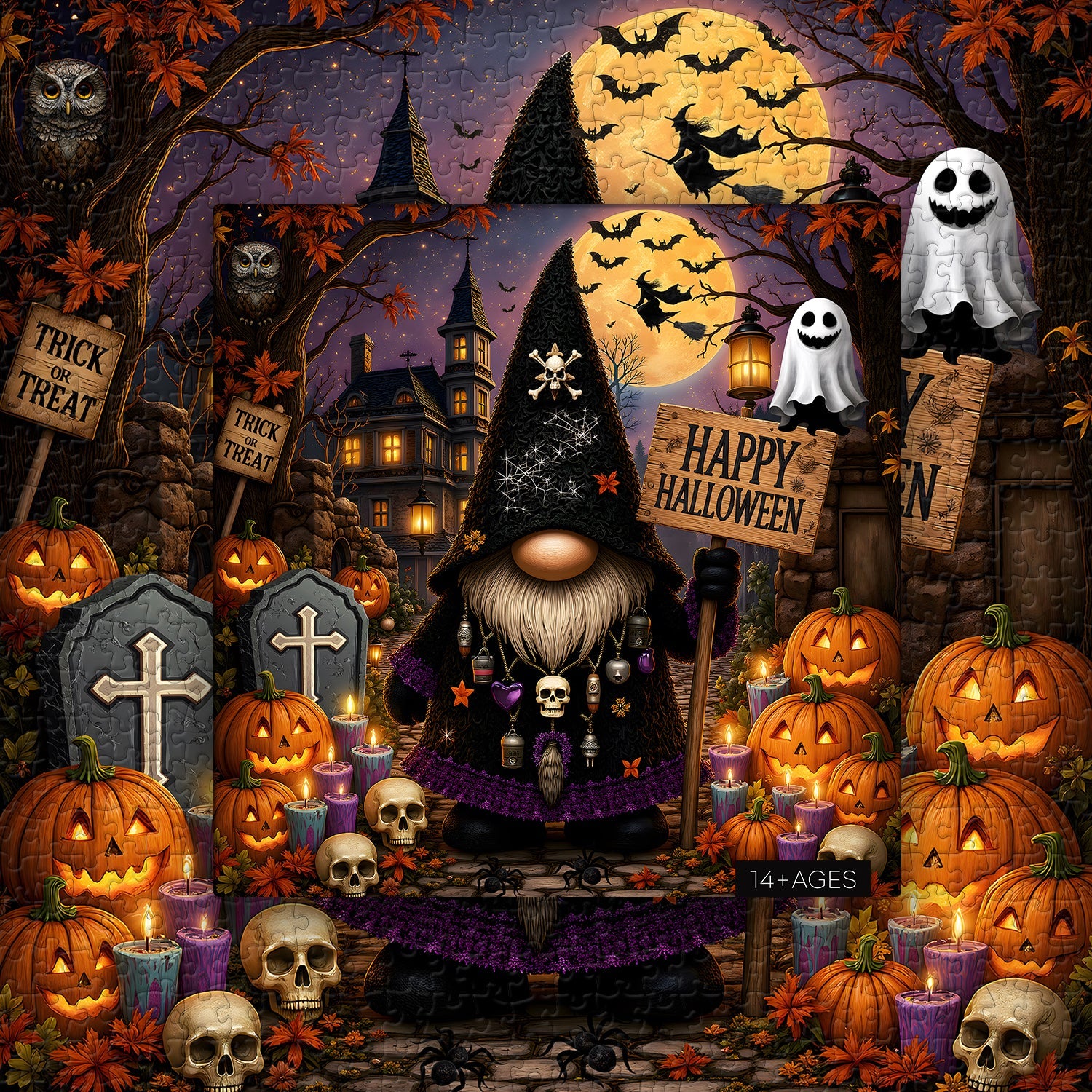 Gnome Night Jigsaw Puzzle 1000 Pieces