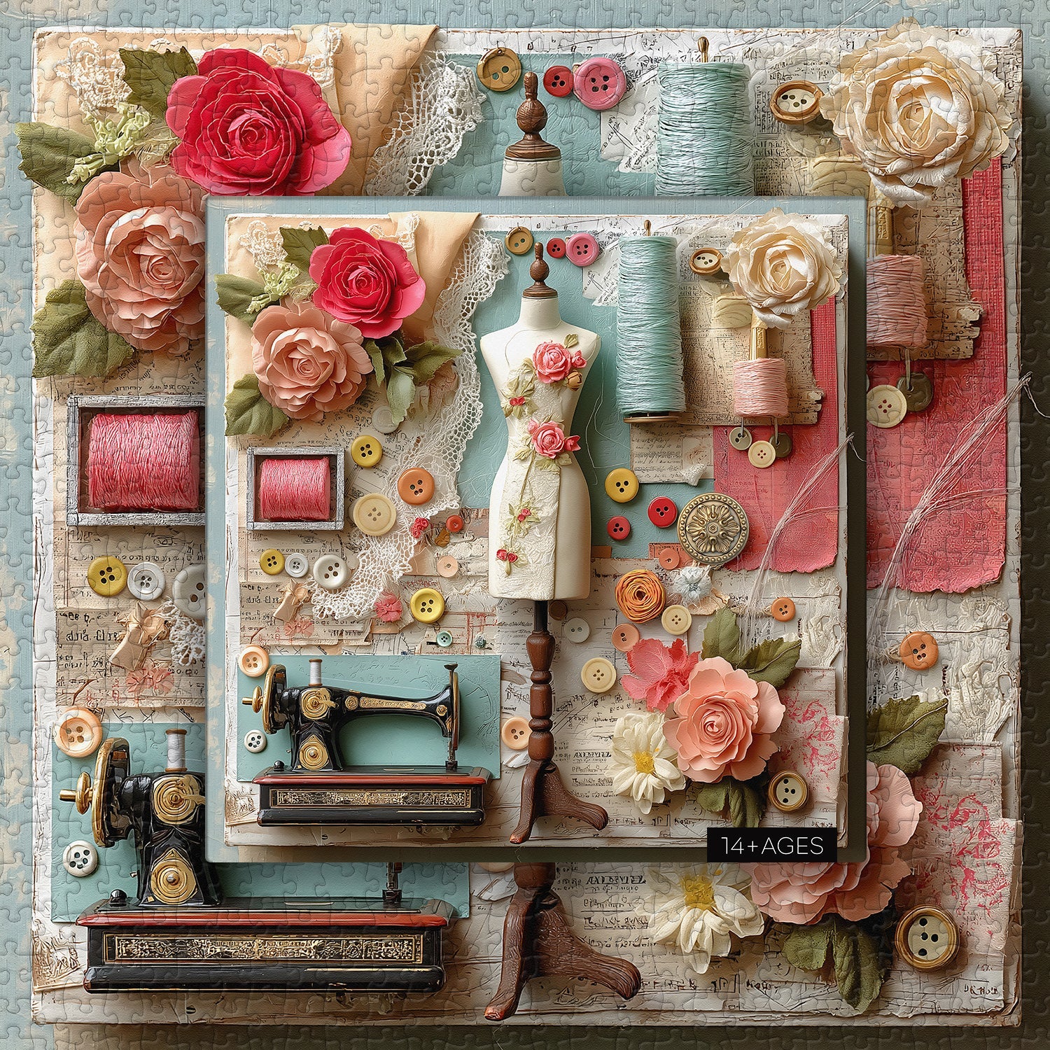 Floral Sewing Atelier Jigsaw Puzzle 1000 Pieces