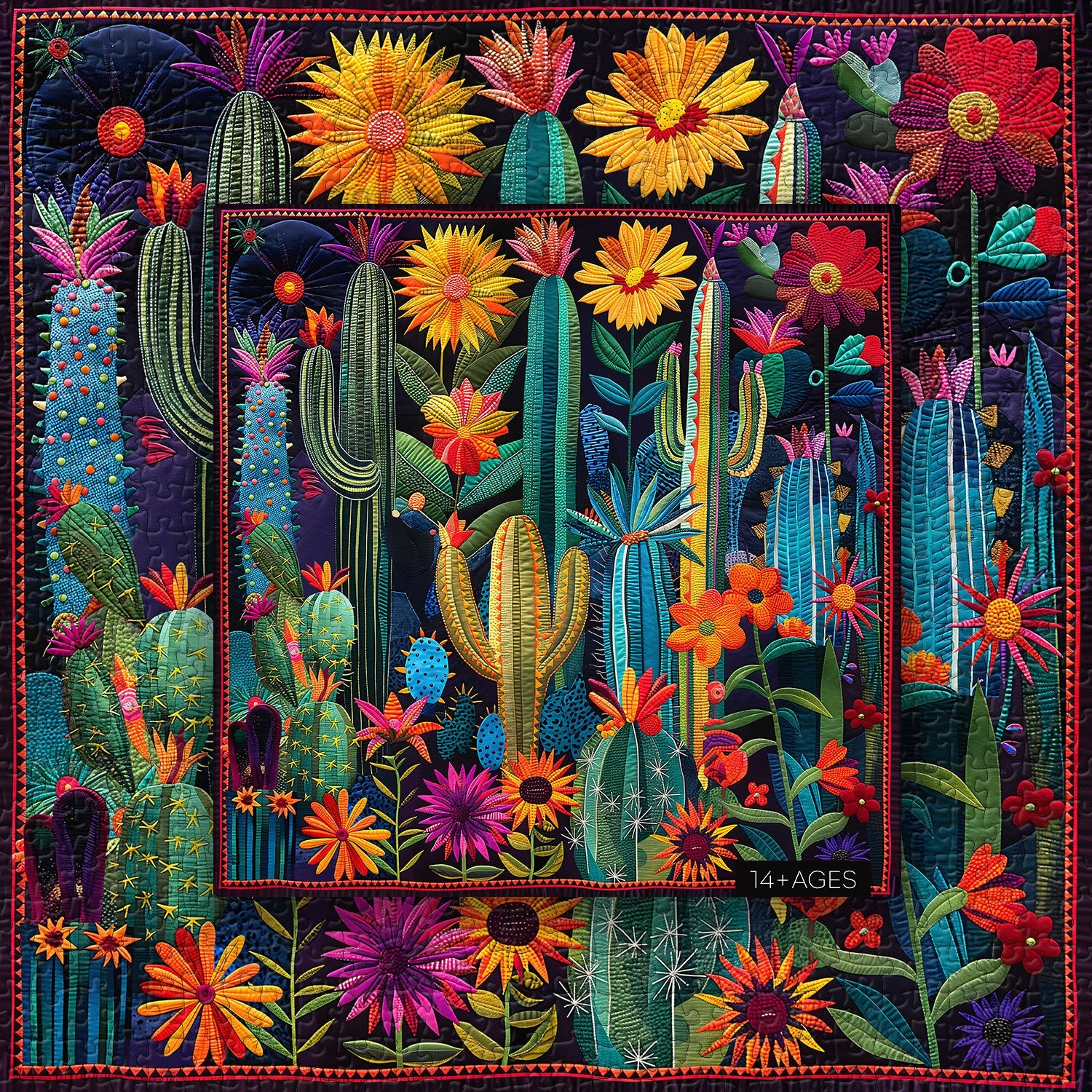 Patchwork Cactus Jigsaw Puzzle 1000 Piece