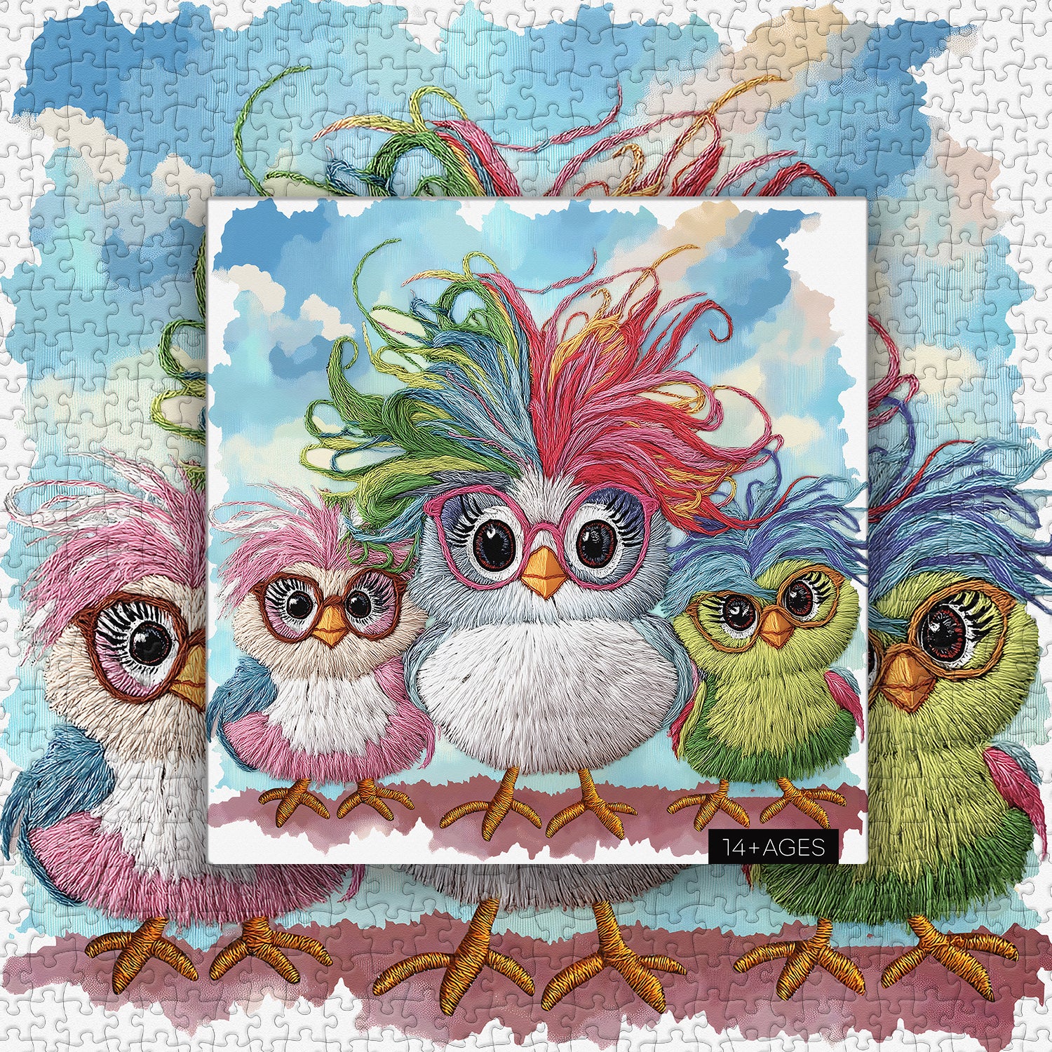 Colorful Funny Chicks Jigsaw Puzzle 1000 Piece
