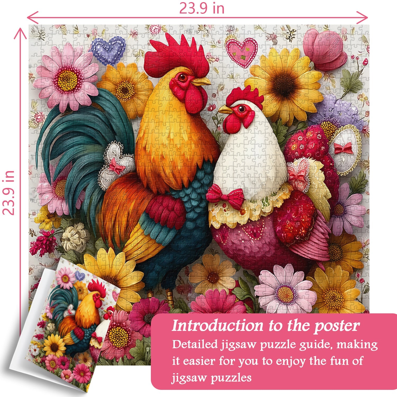 Sweet Love Chickens Jigsaw Puzzle 1000 Pieces