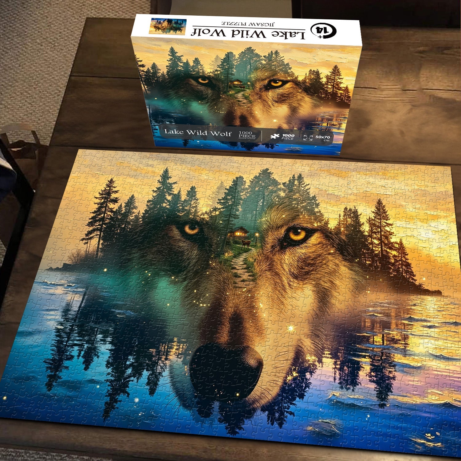 Lake Wild Wolf Jigsaw Puzzle 1000 Pieces