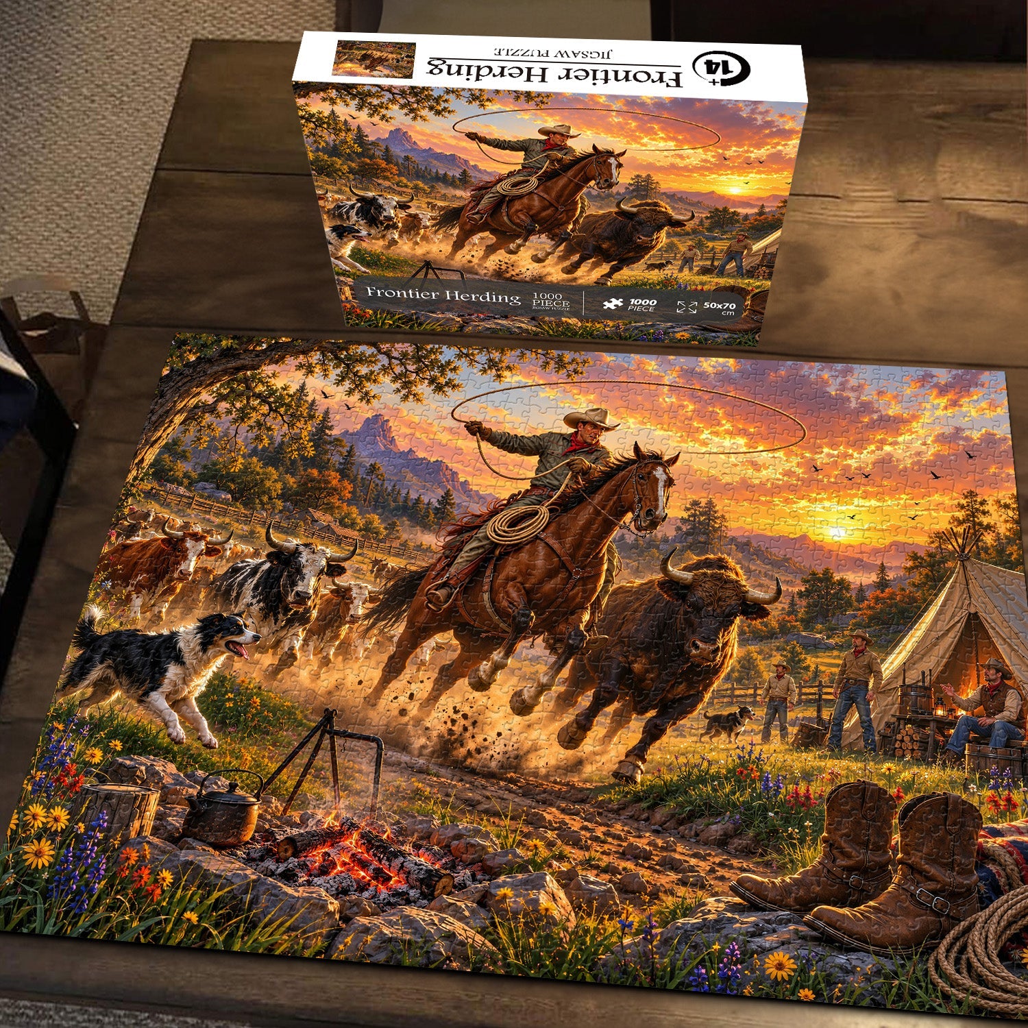 Frontier Herding Jigsaw Puzzle 1000 Piece