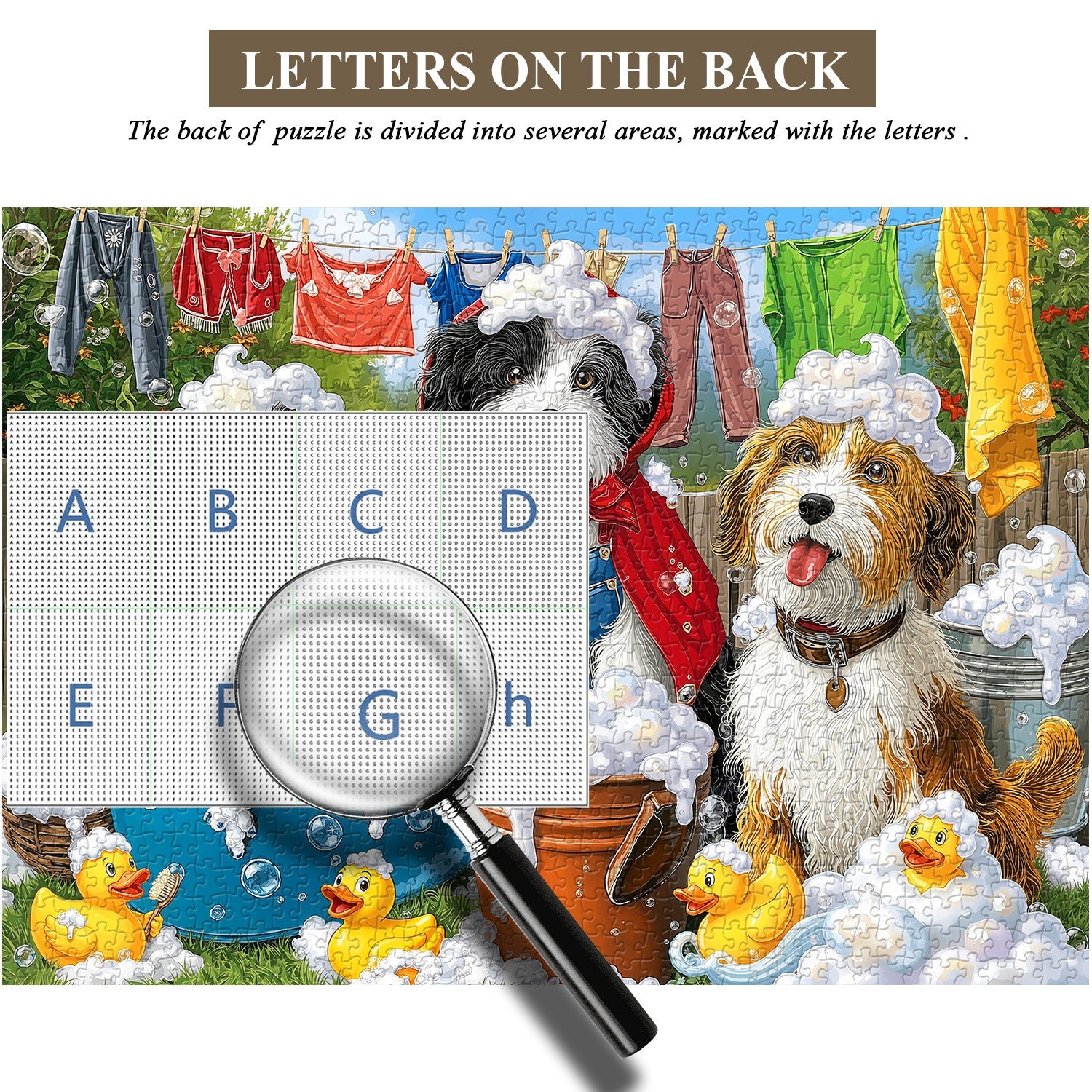 Puzzle de 1000 pièces Chiots au bain moussant