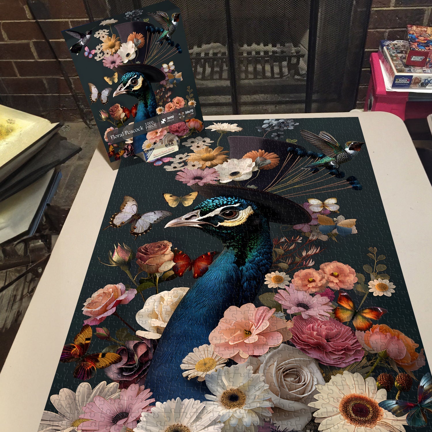 Floral Peacock Jigsaw Puzzle 1000 Piece