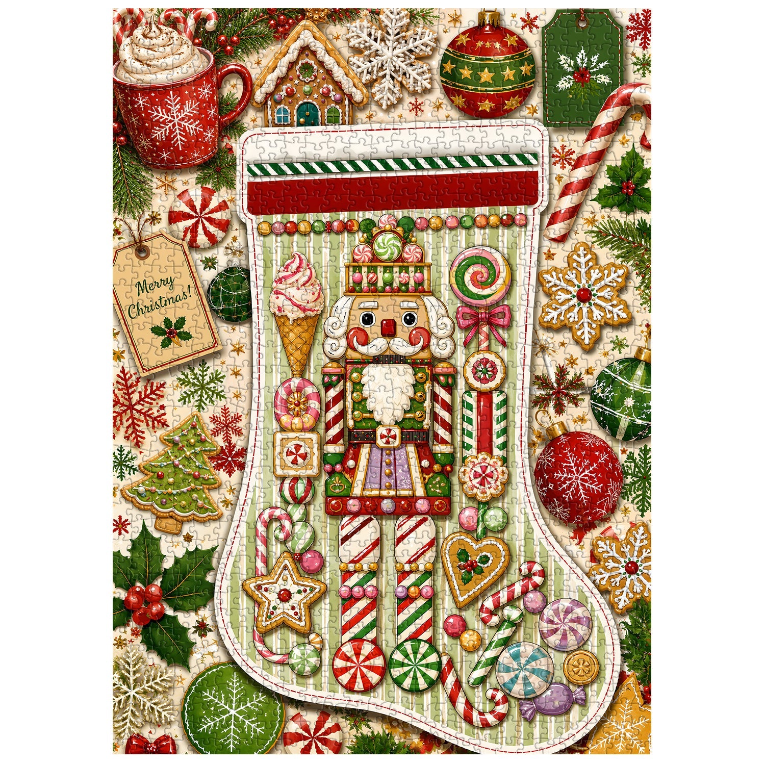 Christmas Stocking Treasures Jigsaw Puzzle 1000 Pieces