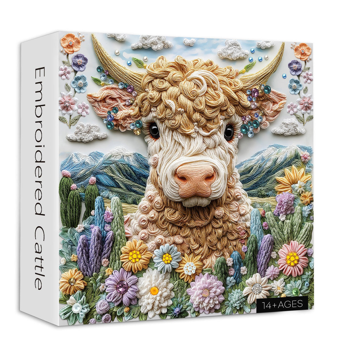 Embroidered Cattle Jigsaw Puzzle 1000 Pieces