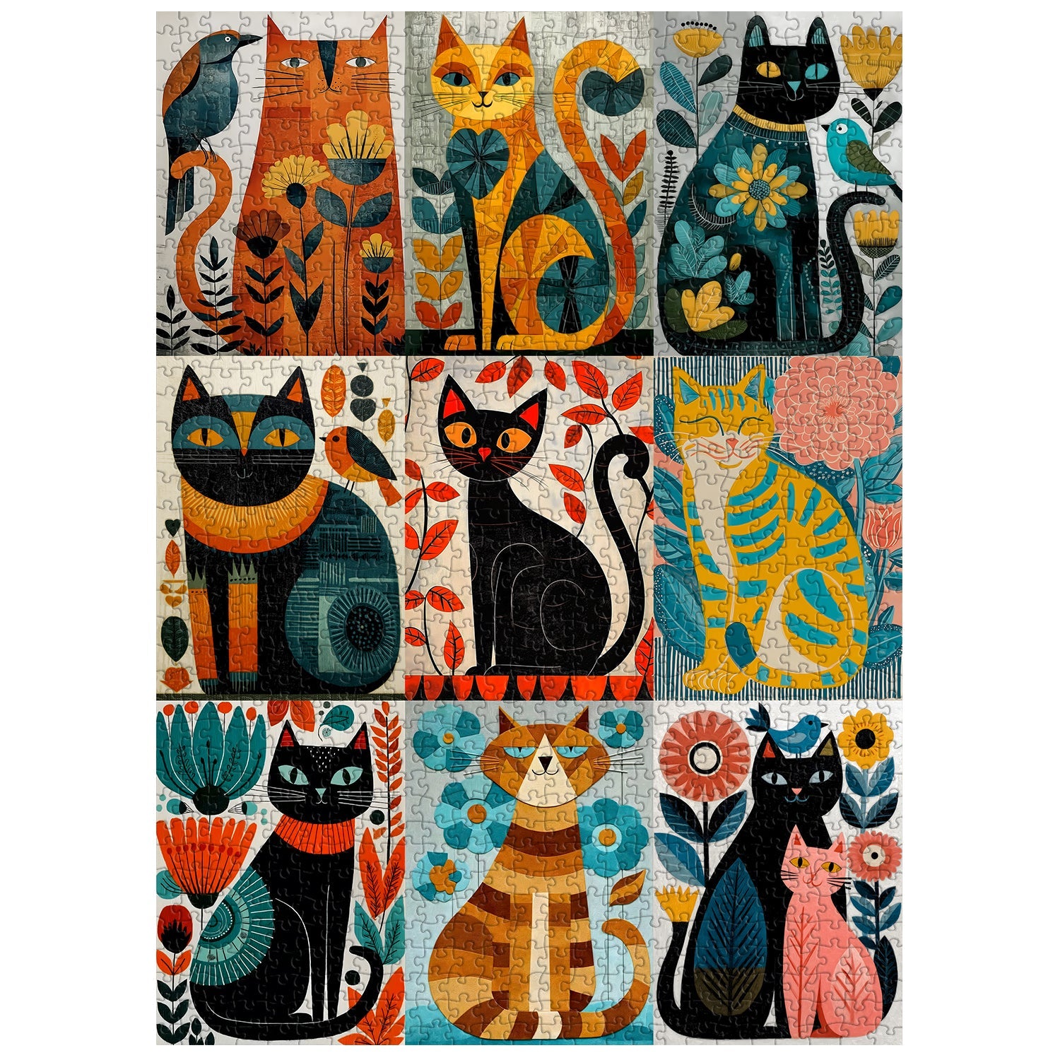 Cat Art Jigsaw Puzzle 1000 Pieces