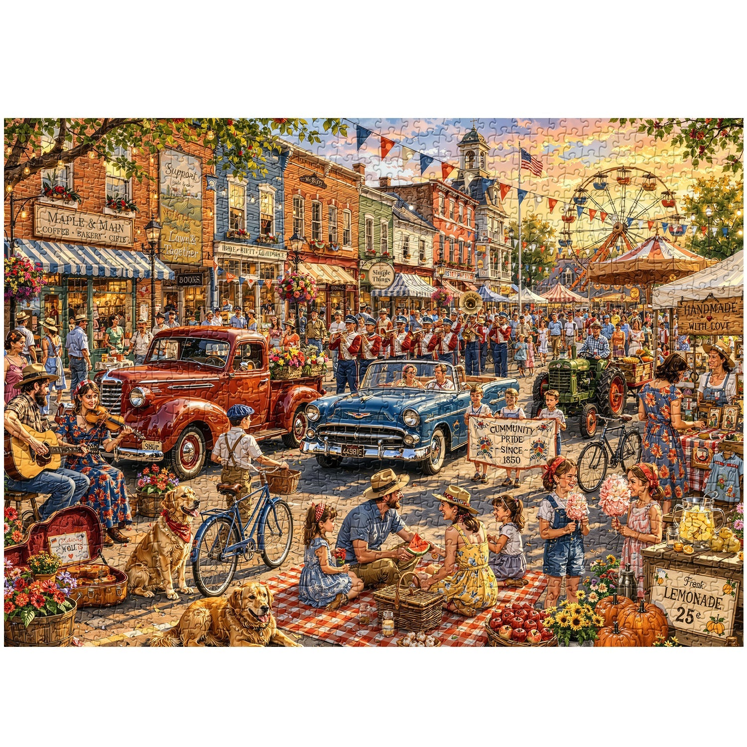 Vintage Main Street Festival Jigsaw Puzzle 1000 Piece