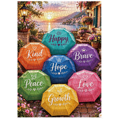 Rainbow Umbrellas Jigsaw Puzzle 1000 Piece