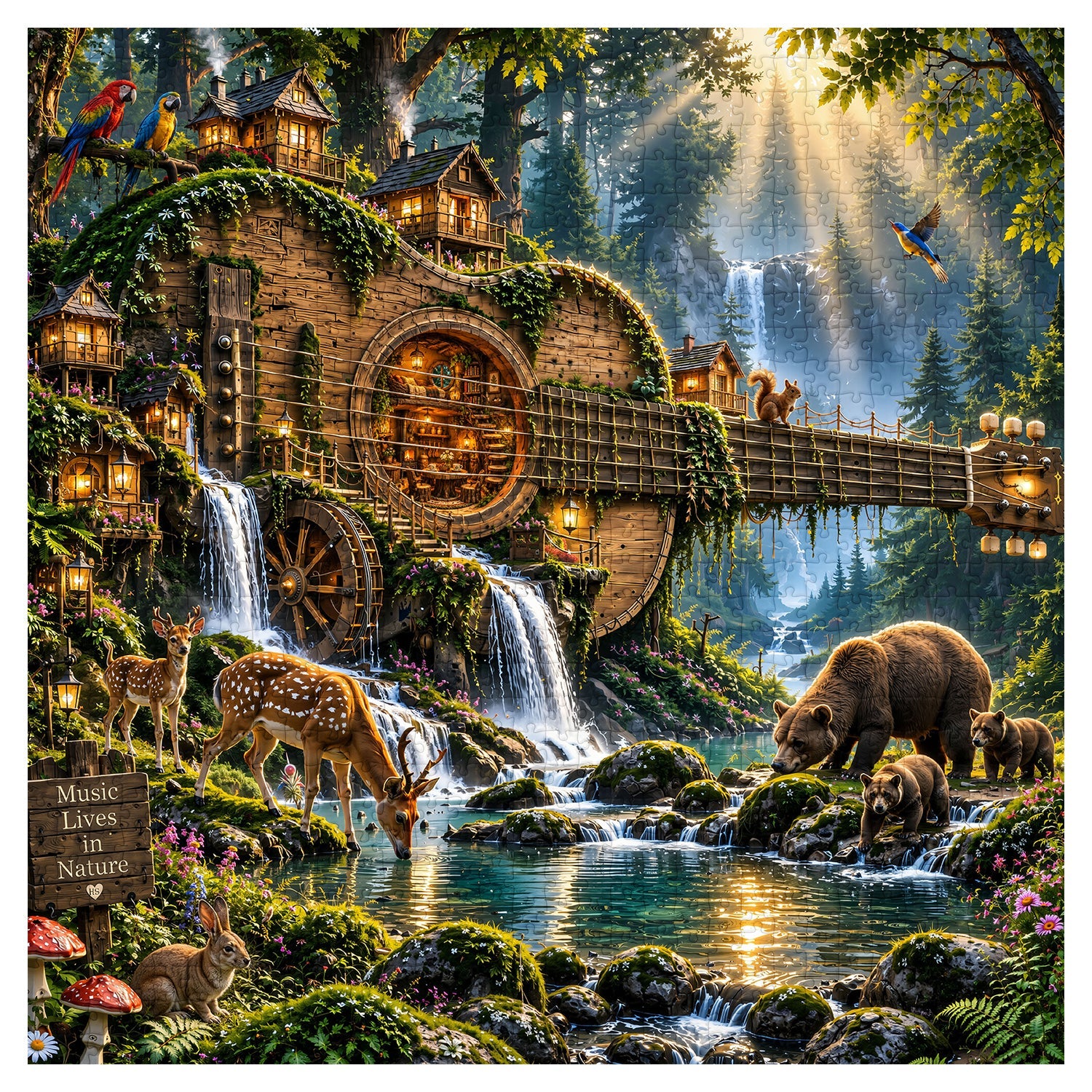 Forest Guitar Secret Realm Puzzle 1000 Pieces
