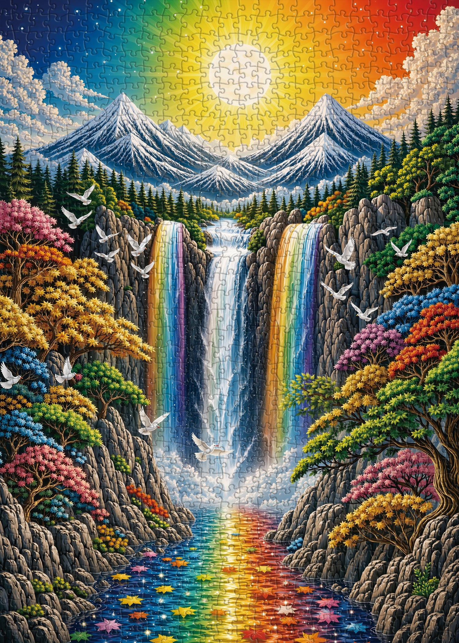 Rainbow Waterfall Jigsaw Puzzle 1000 Piece