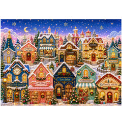 Quilted Christmas Town Jigsaw Puzzle 1000 Pieces