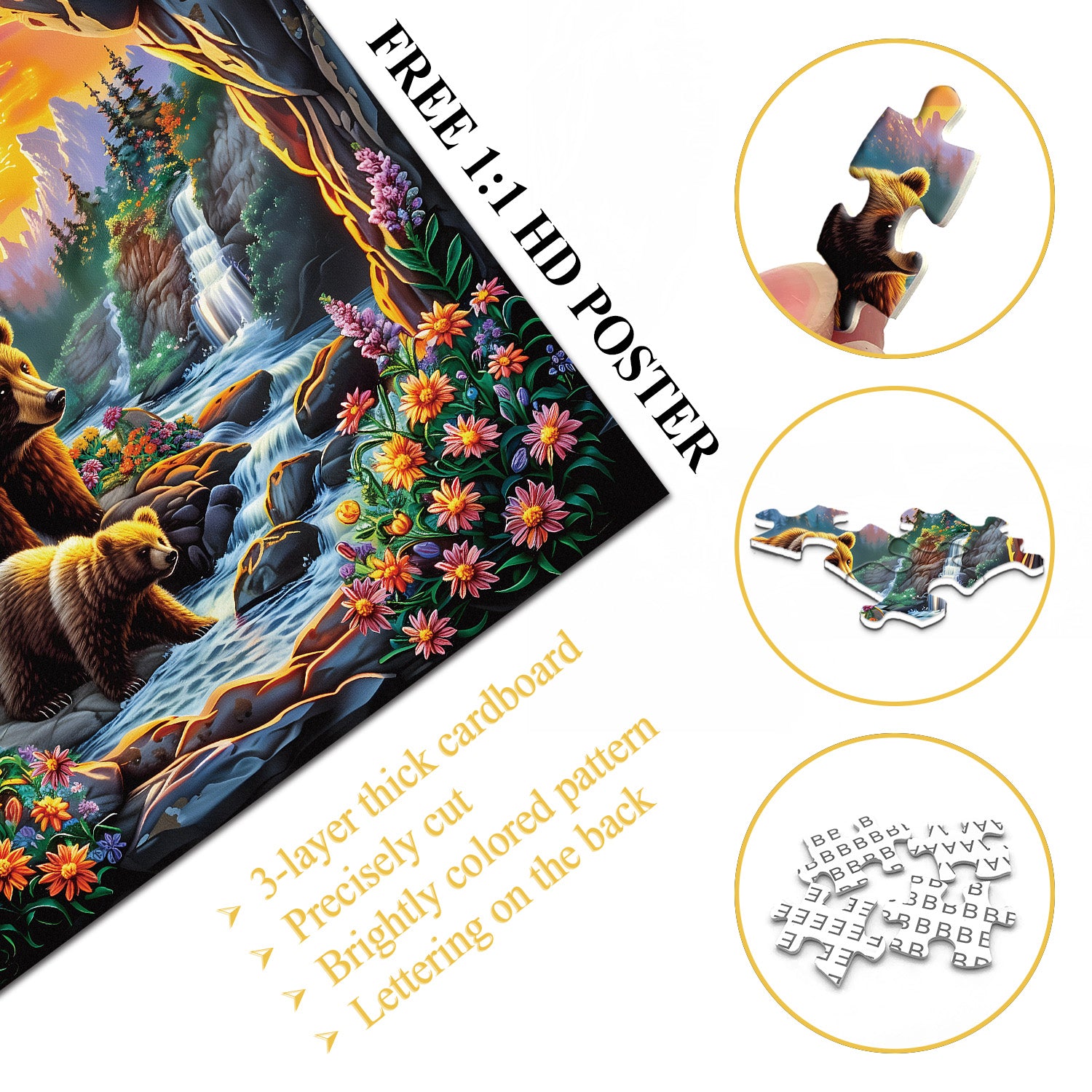 Mountain Bears Jigsaw Puzzle 1000 Pieces