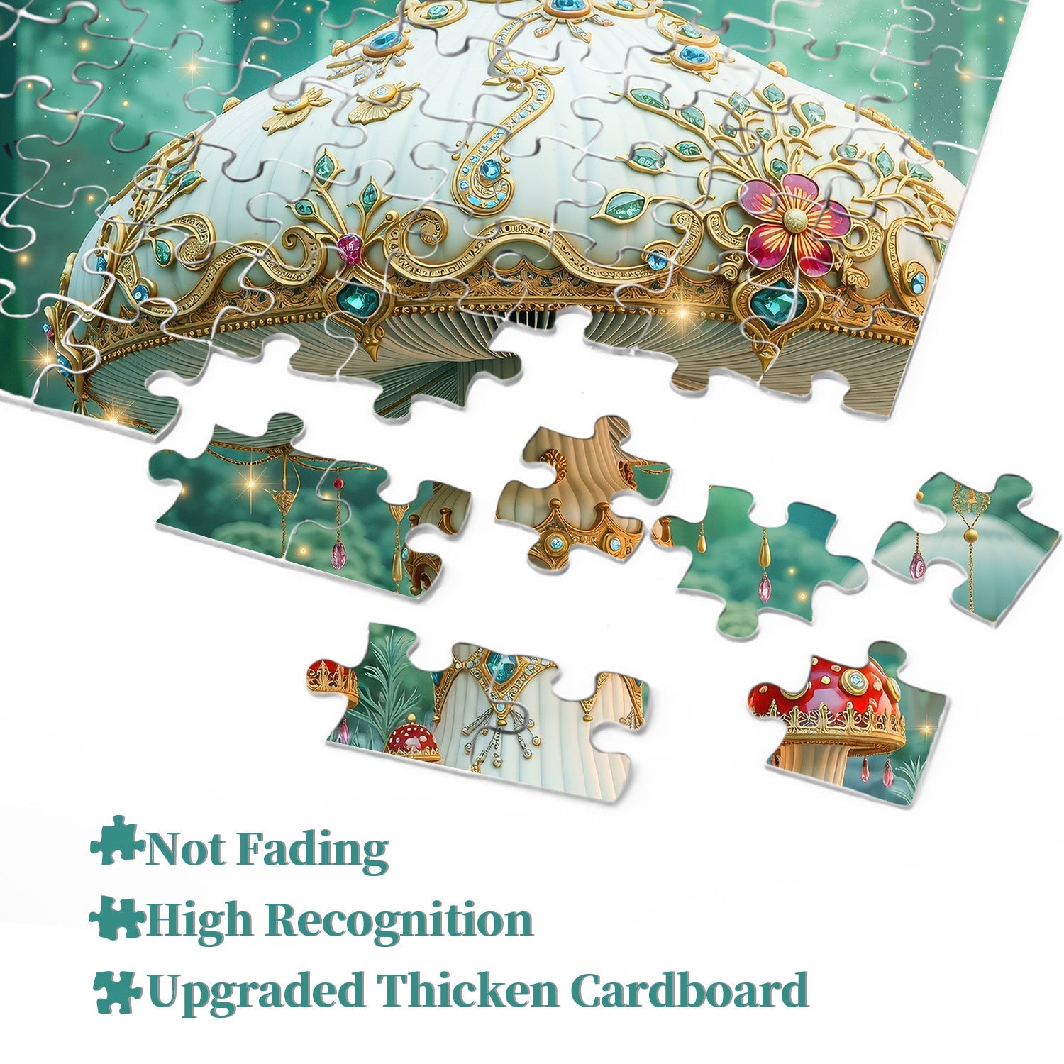Gilded Mushroom Wonderland Jigsaw Puzzle 1000 Pieces