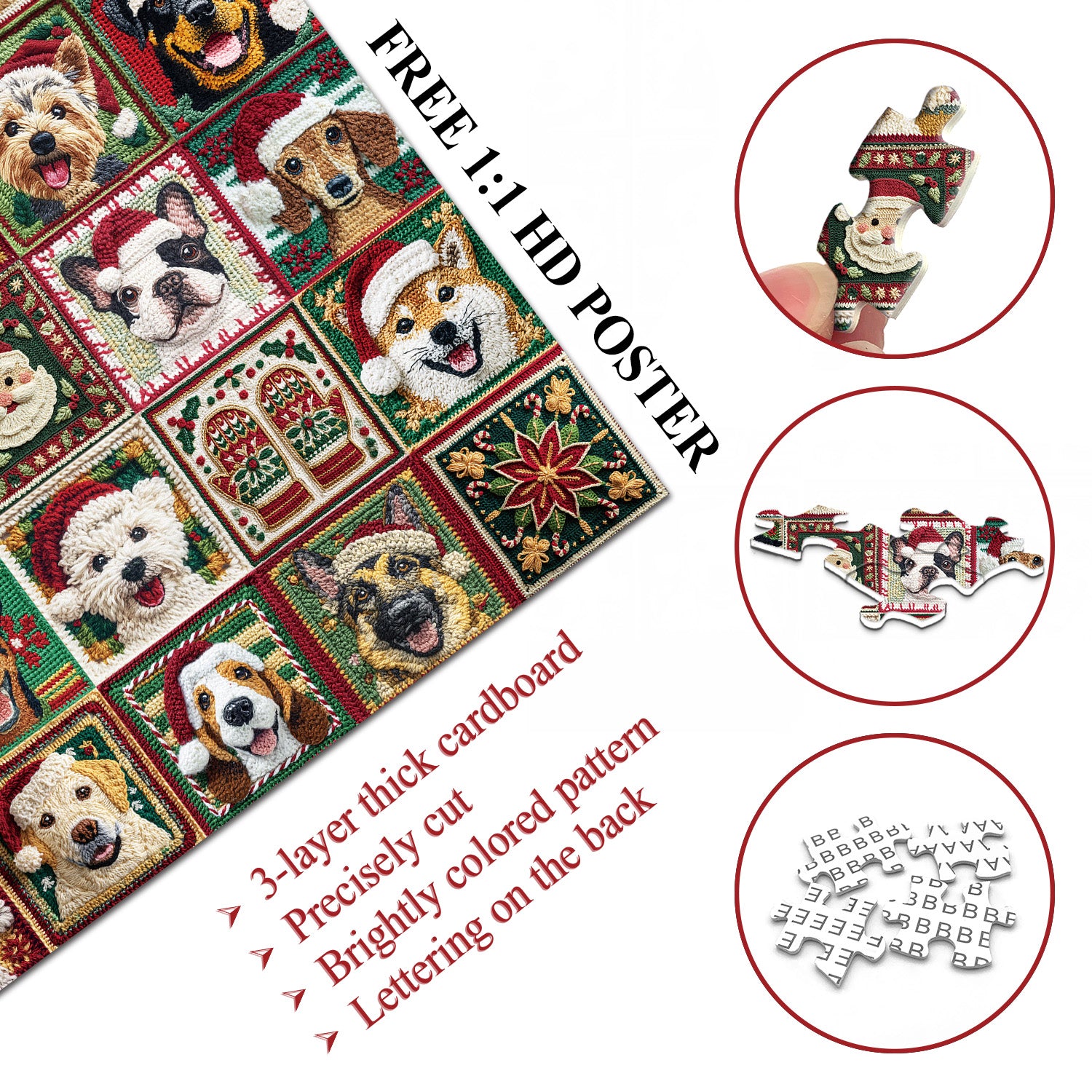 Christmas Dogs Jigsaw Puzzles 1000 Pieces