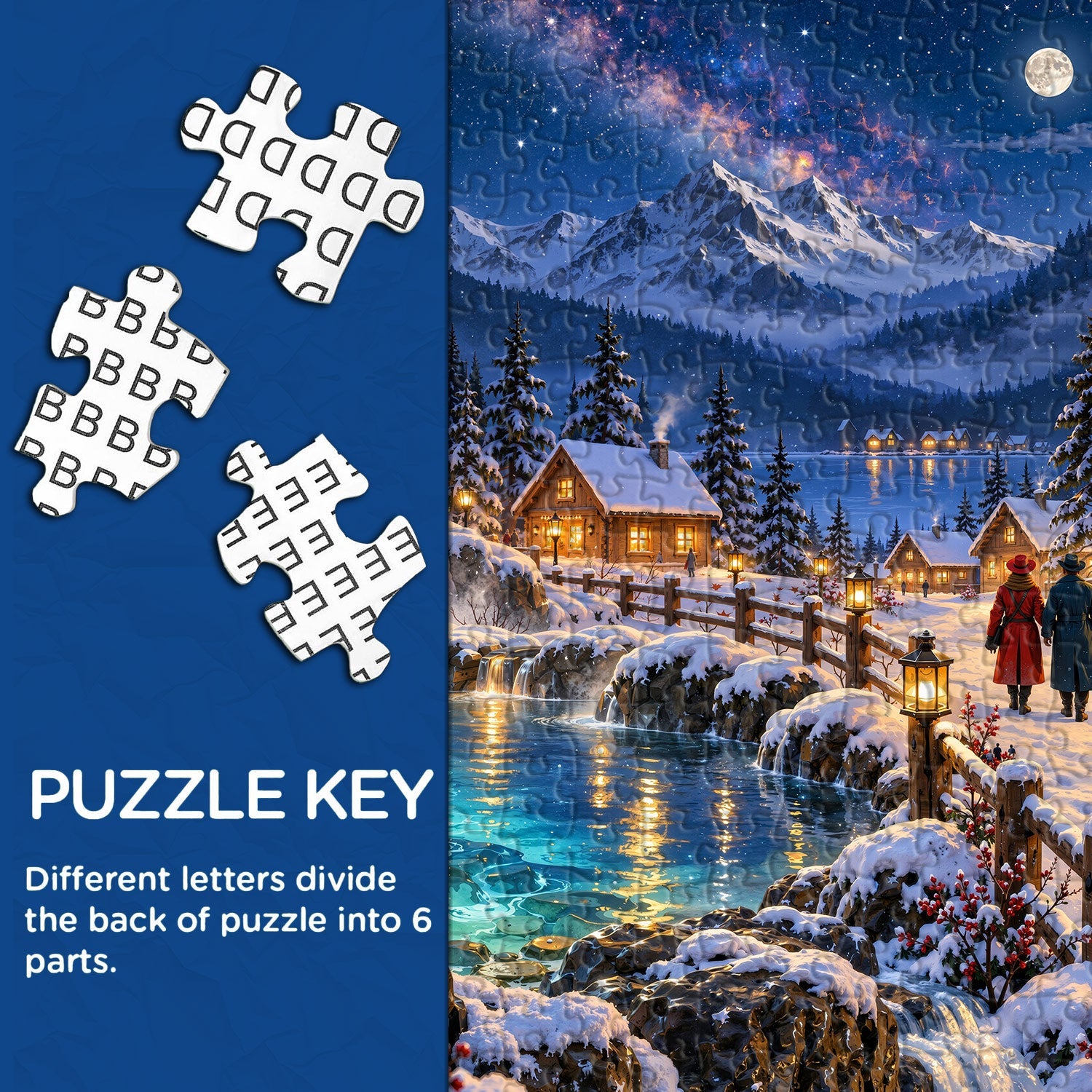 Winter Hot Spring Village Jigsaw Puzzle 1000 Pieces