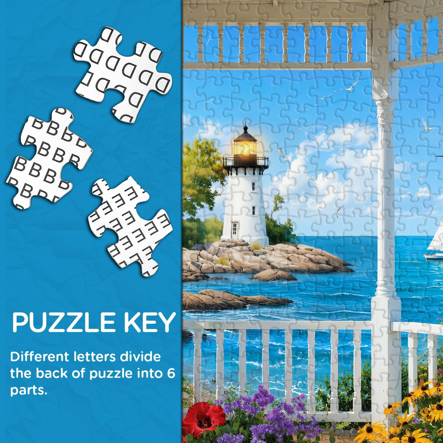 Sea-Kissed Lighthouse Jigsaw Puzzle 1000 Piece