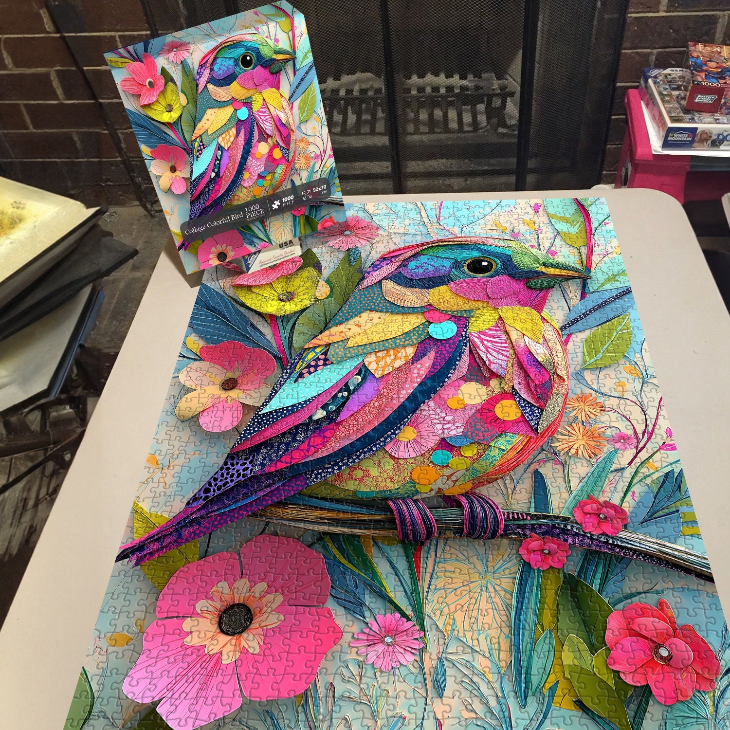 Collage Colorful Bird Jigsaw Puzzle 1000 Pieces