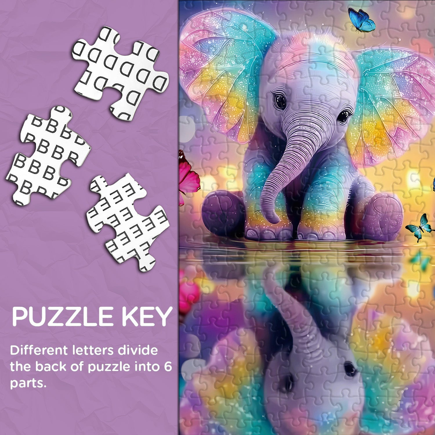Rainbow Elephant Jigsaw Puzzle 1000 Piece